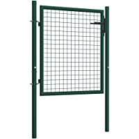 Festnight Puerta de Valla de Acero Puerta Jardin Metalica Vallas para Jardin Metalicas Verde 100x75 cm